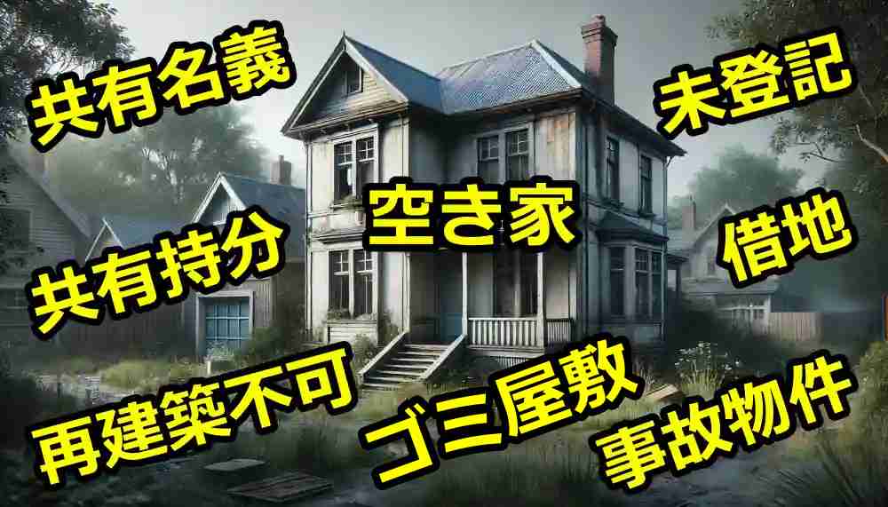 訳アリ 事故物件 空き家 ゴミ屋敷 共有持分 共有名義 再建築不可 借地 底地