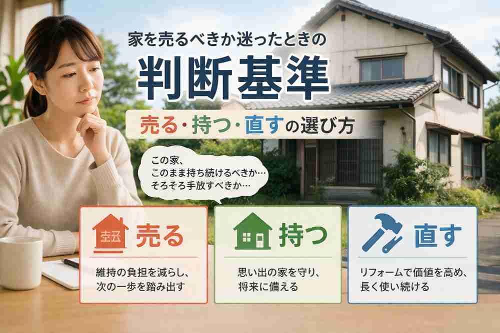 家を売るべきか迷ったときの判断基準｜売る・持つ・直すの選び方